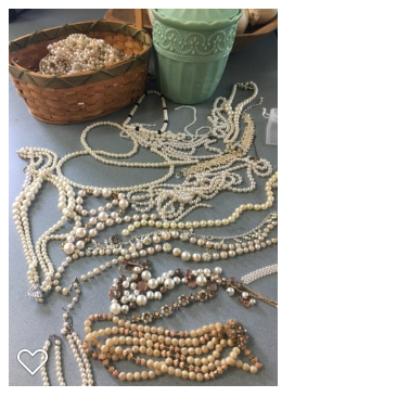 pearls spread out on a counter top